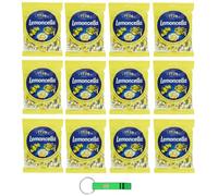 Fida Perugia Lemoncella, Caramelle Ripiene di Liquore al Limone, 12 Buste da 175g + Portachiavi Beni Culinari in Omaggio