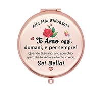 Fidanzata Specchi Compatti Regalo di Natale di Compleanno Mio Sweethart Viaggio Specchio Portatile Pieghevole Citazione D'amore Incisa Rotondo Trucco Specchio Donne San Valentino Ricordo Ispiratore
