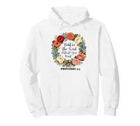 Fidati del Signore Proverbi 3:5 Cristiano Floreale Credente Dio Felpa con Cappuccio