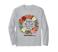 Fidati del Signore Proverbi 3:5 Cristiano Floreale Credente Dio Maglia a Manica