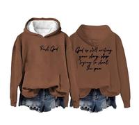 Fidati delle donne Dio Dio Scrivere la tua storia Stampa Casual sulle donne (Khaki-a, S)