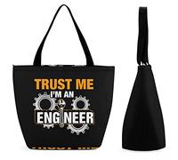 Fidati di me, sono un ingegnere meccanico, borsa per la spesa grande riutilizzabile, borsa tote con stampa personalizzata per donna