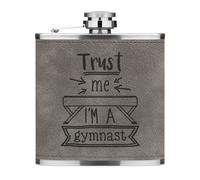 Fidati Di Me Sono Un'Atleta 6oz In Pelle PU Grigia Divertente Miglior Ginnastica