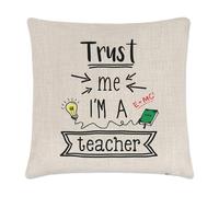 Fidati Me I'M a Un Insegnante Lino Cuscino Cover - Divertente Regalo Migliore