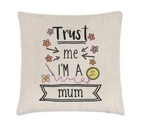 Fidati Me I'M a Un Mamma Lino Cuscino Cover - Divertente Festa Della Giorno Love