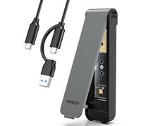 FIDECO Alloggiamento SSD M.2 NVMe, adattatore M.2 NVMe a USB, lettore SSD USB 3.2 Gen 2 (10 Gbps) per chiave M & M+B, design stile sandwich, installazione senza attrezzi, supporto UASP e TRIM, grigio