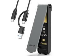 FIDECO Case SSD M.2 NVMe, 10Gbps Adattatore NVMe USB, USB 3.2 Gen2 SSD M2 NVMe per NVMe PCIe M-Key/M+B Key, Design Sandwich, Installazione Senza Strumenti, Supporto UASP e TRIM, Grigio