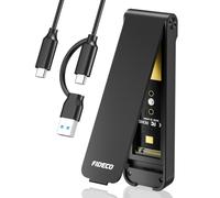 FIDECO Case SSD M.2 NVMe, 10Gbps Adattatore NVMe USB, USB 3.2 Gen2 SSD M2 NVMe per NVMe PCIe M-Key/M+B Key, Design Sandwich, Installazione Senza Strumenti, Supporto UASP e TRIM