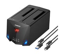 FIDECO Docking Station per Disco Rigido, USB 3.2 Gen 1 per SATA HDD o SSD da 2,5" e 3,5", Cavo USB A e C, Supporto Clonazione Offline