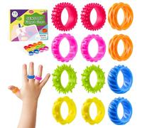 Fidget Anello Antistress Bambini 12 Pezzi, Anelli Sensoriali in Silicone con Texture, Giocattolo Silenzioso per Autismo ADHD, Per Autismo ADHD Ansia, Giocattolo per Riduzione Stress per Bambini