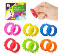 Fidget Anello Toys per Bambini Adulti 12 Pezzi Sensoriale Autismo Giocattolo Anti Stress Autismo Giocattoli Fidget Squishy Toy Anxiety ADHD Toys, Calmante In caso di Stress Ansia Calmante In caso di