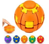 Fidget Ball antistress "Press-to-Spin": rotazione automatica a 360° e design trasformabile; gioco sensoriale da scrivania stampato in 3D; antistress portatile per favorire la concentrazione (#01)