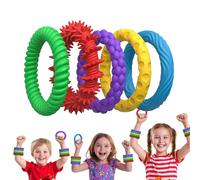 Fidget Bracciali per adolescenti - Sensory Fidget Stretchy Strings | Quiet Silent Toys | Quiet Prizes Box Toys | 5 x Stylish Educational Stretchy Silicone Wristband for School Girls in Classroom