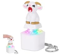 Fidget Clicker con suono animale, simpatico pulsante per creare rumore, portachiavi con gabbiano, suono reale, luce LED, tastiera per adulti per divertimento e sollievo dallo stress (capra)