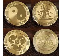 Fidget Coin, 4 pezzi Metal Fidget Slider Lucky Coin, Haptic Coin EDC Toy Metal Fidget Toys, più ciclo hai giocato più fortuna che hai, ogni cane ha il suo giorno, tutti i soldi vanno a casa mia