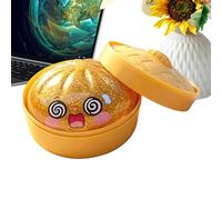 Fidget Glitter Bun - Squishy Sensory Cage | 7x9.5cm Glitter Bun with Rising Feature, Pp Transparent with Stress Function, Squishy Toy Category for Boys Girls Adults, Stress for Work