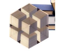 Fidget Hexagon - 3D Printed Sensory Visual Illusion Gadget | Silent Relief Spinner For Kids Adults Teens | Office School Classroom Daily Travel Study Work Toy Stress Relief