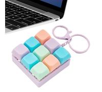 Fidget Keychain Clicker - 9 in 1 Keyboard Stress Toy | Portable ABS Detachable Gadget Pendant - Clicky Button Fidget Tool | Backpack Bag School Travel Anxietŷ Relief Use