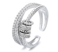 Fidget per ansia, anello in argento per ansia, anello antistress con zirconia cubica, per adolescenti, ragazze, bambini, figlia, mamma, nipote, idea regalo
