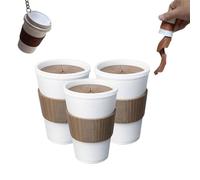 Fidget per fuoriuscite di caffè stampato in 3D, portachiavi twisty pint fidget, giocattolo a spirale con effetto versato realistico, divertente gadget da scrivania sensoriale antistress (3pcs)