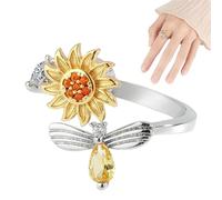 Fidget Rings - Adjustable Calming Finger Toys for Stress Relief | Spinnings Ring for Men Women, Office Classroom Work Travel Exercise, Meeting Valentine's Day Birthday Wedding