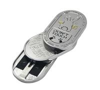 Fidget Slider, Rabbit Push Clicker Toy with Metal Body, Portable Anti-Stress Gadget, Gold/ Black/ White Calming Relaxation Tool for Travel School Classroom and Special Occasions