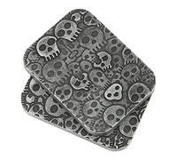 Fidget Slider Toy,portatile in metallo magnetico Poker Push Slider con teschio per ADHD autismo ansia antistress, 4,5 x 3,5 x 1 cm, custodia