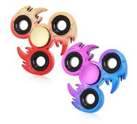 Fidget Spinner, confezione da 2, antistress e antiansia, con cuscinetto in acciaio inox ultra resistente, ideale for autismo, come regalo for ammazzare il tempo.(Purple Blue+red Gold,Phoenix)