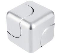 Fidget spinner Decompress the metal cube spin the cube to relieve anxiety help improve concentration (Silver)