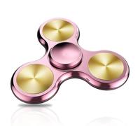 Fidget Spinner Giocattolo Ultra Resistente Cuscinetto in Acciaio Inox Alta Velocità Precisione Materiale Metallico Spinner Mano Ansia Stress Sollievo Noia Uccidere Tempo Giocattoli Argento(A-rosegold-