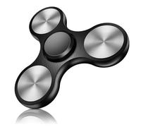 Fidget Spinner Giocattolo Ultra Resistente Cuscinetto in Acciaio Inox Alta Velocità Precisione Materiale Metallico Spinner Mano Ansia Stress Sollievo Noia Uccidere Tempo Giocattoli Argento(Svart)