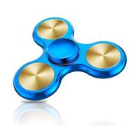 Fidget Spinner Giocattolo Ultra Resistente Cuscinetto in Acciaio Inox Alta Velocità Precisione Materiale Metallico Spinner Mano Ansia Stress Sollievo Noia Uccidere Tempo Giocattoli Argento(A-blue-soli