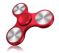 Fidget Spinner Giocattolo Ultra Resistente Cuscinetto in Acciaio Inox Alta Velocità Precisione Materiale Metallico Spinner Mano Ansia Stress Sollievo Noia Uccidere Tempo Giocattoli Argento(Rood)