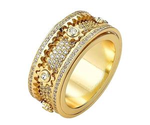 Fidget Spinnerr Ring Rotating Gear - Silent Mindfulness Fidget Ring for Anxietyy Relief, Stress Relief Jewelry for Men Women, Meditation Rings for Office, Home, School, Relaxation Outdoor Use