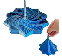 Fidget Star sensoriale espanso stampato in 3D - Fidget Spinner visivo a nido d'ape for alleviare lo stress - Giocattolo espandibile/contraibile durevole for bambini e adulti(Blue-silver,Large)