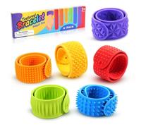 Fidget Toy Antistress Bambini, 6 Pezzi Giochi Sensoriali Autismo, Bracciali a Sberle con Texture in Silicone, Giocattoli Ansia Autismo e ADHD, Giocattoli Indossabili per Adulti