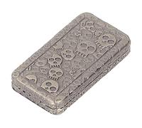 Fidget Toy Magnetico in Metallo con Motivo Teschio, Slider Push Poker, Sollievo da Stress per ADHD e Ansia, Oro, 5,5 x 3 x 1 cm, con Scatola