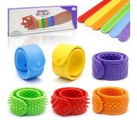 Fidget Toys - 6 braccialetti a scatto per bambini, giocattolo sensoriale autismo, giocattolo antistress autismo, giocattolo a scatto, Fidget Squishy Toy Anxiety ADHD Toys, lenitivo in caso di paura