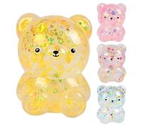Fidget Toys - Bear Shaped Toy with Sparkling Sequins, Soft Sensory Stress Reliever | Ideal for Pocket Toy, Goodie Bag Filler, Holiday Stocking Stuffer, Christmas, Kids, Adults, Party F