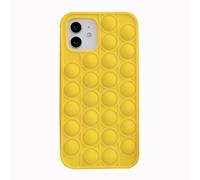 Fidget Toys - Custodia per telefono con motivo pop fidget giocattoli push it bolla, in morbido silicone, per iPhone regali interessanti per tutte le età (per iPhone 11, giallo)