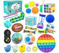 Fidget Toys Set di 28 giocattoli antistress Ball Pop It Set con Squishy Mochi Stressball Fidget Spinner Anxiety Ring | Sensorik Confezione regalo per bambini e adulti