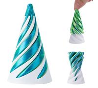 Fidget Toys Spirale, Stampato in 3D Cono Impossibile Scultura Passante a Piramide Impossibile Giocattolo Fidget Passante a Elica per il Rilassamento dallo Stress (Bianco Verde)