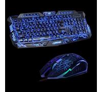 FidgetGear M200 Viola/Blu/Rosso LED Respirazione Retroilluminazione Pro Gaming Keyboard Mouse Combo