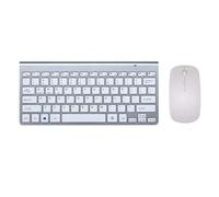 FidgetGear Tastiera mouse wireless multimediale ergonomica ultra-sottile per PC portatile argento