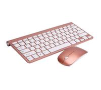 FidgetGear Tastiera mouse wireless multimediale ergonomica ultra-sottile per PC portatile oro rosa