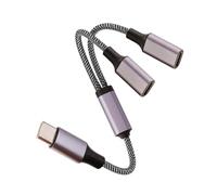 Fidioto Cavo splitter USB C (25,4 cm di lunghezza), splitter USB 1 in 2 out, 1 adattatore USB C a doppio USB C femmina, supporto trasferimento dati, cavo splitter 2 in 1 di tipo C per iMac/iPhone