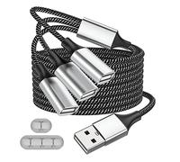 Fidioto Cavo USB lungo 6,6 m, cavo di prolunga USB da 1 maschio a 3 femmina, compatibile con webcam, fotocamera, telefono, hub USB, mouse, tastiera, stampante, disco rigido, auricolare, Xbox