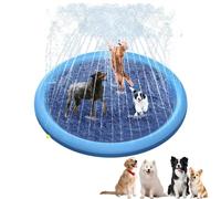 Fidofaves Splash Pad for Dogs, Dog Splash Pad for Large Dogs Heavy Duty, Foldable Bath Tub,Non-Slip Sprinkler Design, Easy to Install, for Small/Medium/Large Breeds (100cm/39in)