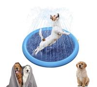 Fidofaves Splash Pad for Dogs, Fidosplash Splash Pool, Non-Slip Dog Water Play Mat, Dog SplashPad for Large Dogs Heavy Duty, Foldable Bath Tub, for Small/Medium/Large Breeds (170cm/67in)