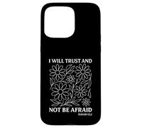 Fiducia e non avrò paura Boho Floral Line Art Custodia per iPhone 15 Pro Max